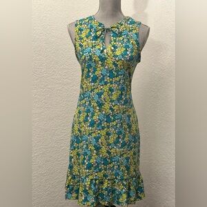 Michael Kors Floral Mini Dress - Blue and Yellow